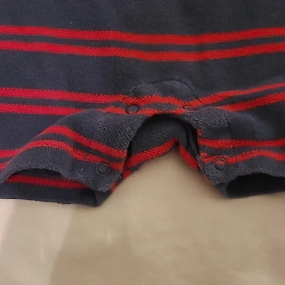 Ralph Lauren Red And Blue Striped Shortall - Picture 3 of 5